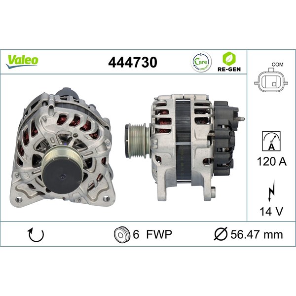 Generator 14V 120A Valeo 444730 VALEO
