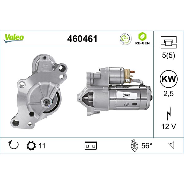 Startmotor 12V Valeo 460461 VALEO