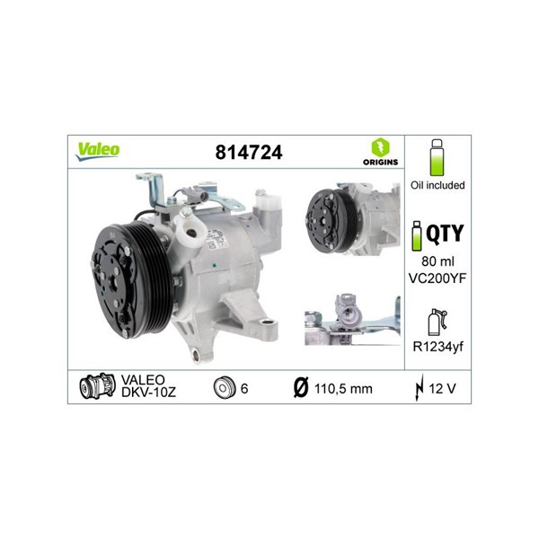Kompressor, klimatanläggning Valeo 814724 VALEO