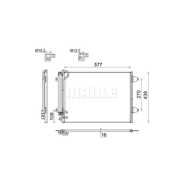 Kondensor, klimatanläggning Mahle AC 666 000S MAHLE