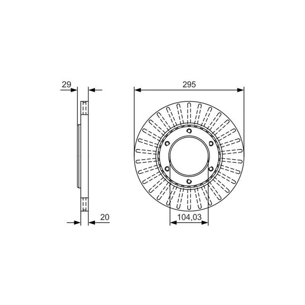Bromsskiva Ventilerad, Framaxel Bosch 0 986 479 U33 BOSCH Bromsskiva Ventilerad, Framaxel Bosch 0 986 479 U33 BOSCH
