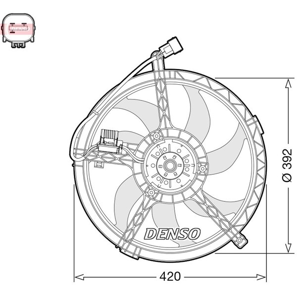 Fläkt, kylare 12V Denso DER05009 DENSO