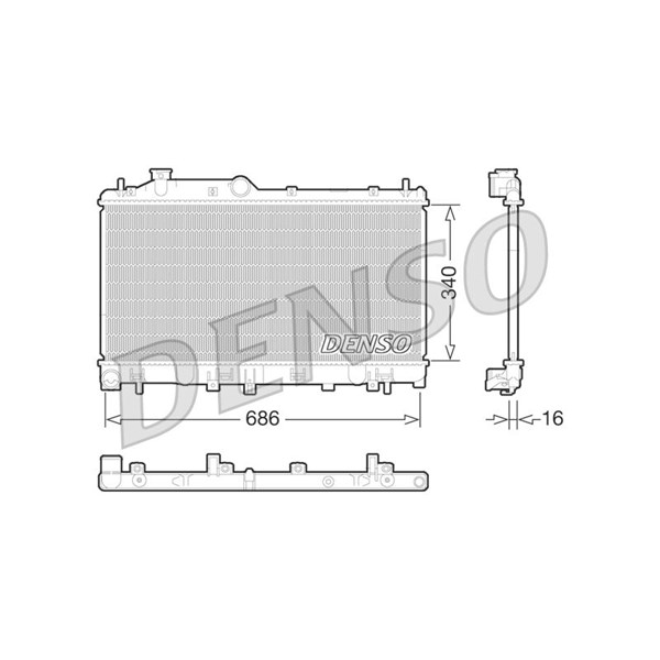 Kylare, motorkylning Denso DRM36013 DENSO Kylare, motorkylning Denso DRM36013 DENSO