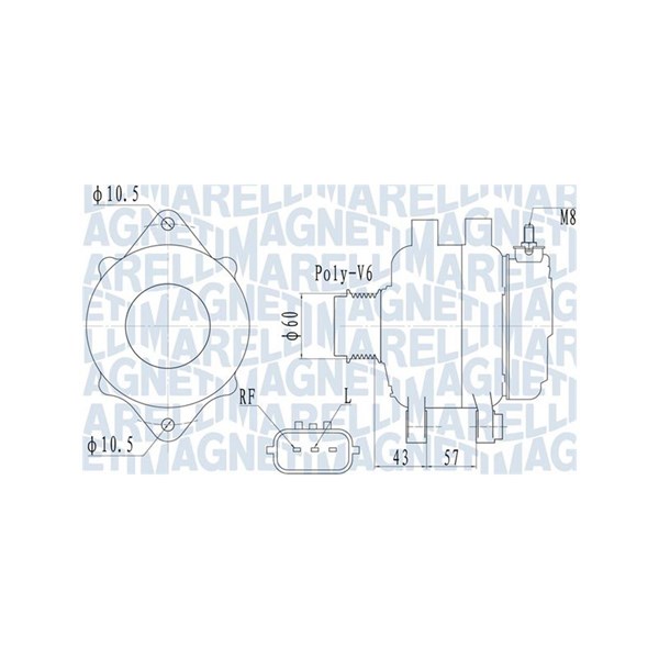 Generator 14V 110A Magneti marelli 063732122010 MAGNETI MARELLI