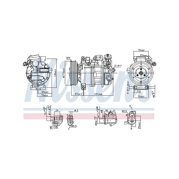 Kompressor, klimatanläggning 12V Nissens 890246 NISSENS