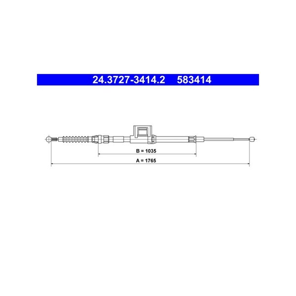 Vajer, parkeringsbroms, Bak Ate 24.3727-3414.2 ATE