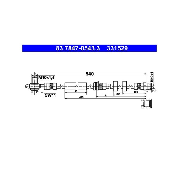 Bromsslang, Framaxel Ate 83.7847-0543.3 ATE