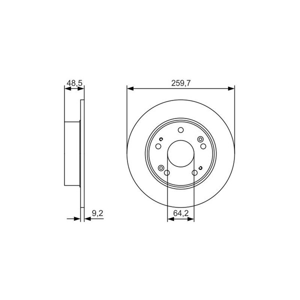 Bromsskiva Solid, Bakaxel Bosch 0 986 479 T81 BOSCH