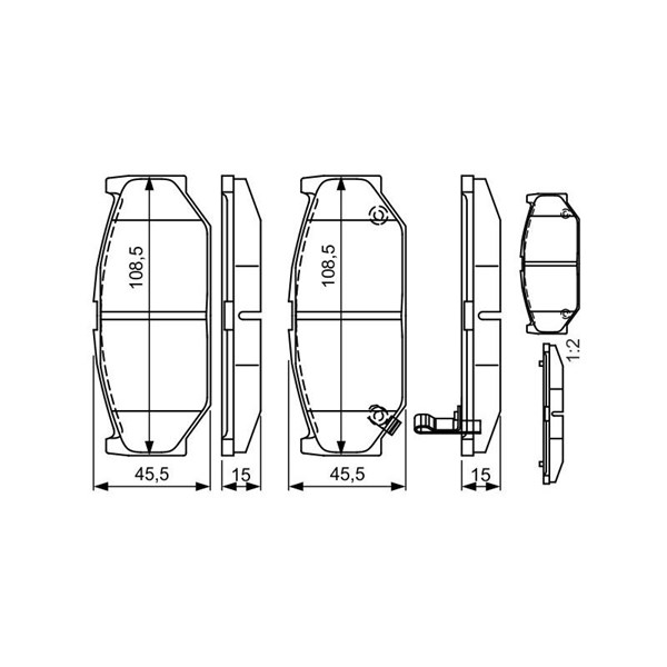 Bromsbeläggsats, Framaxel Bosch 0 986 495 308 BOSCH