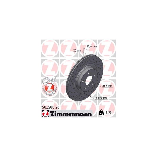 Bromsskiva Ventilerad, Bakaxel vänster Zimmermann 150.2986.20 ZIMMERMANN Bromsskiva Ventilerad, Bakaxel vänster Zimmermann 150.2986.20 ZIMMERMANN