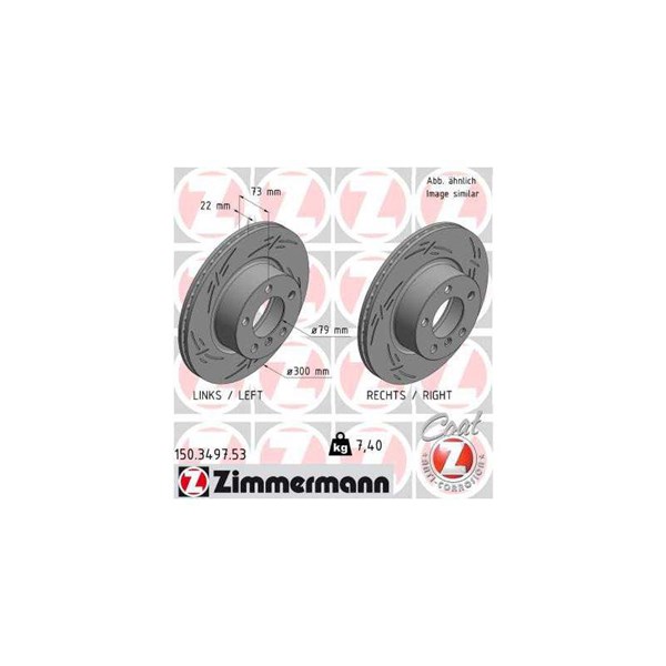 Bromsskiva Ventilerad, Framaxel Zimmermann 150.3497.53 ZIMMERMANN Bromsskiva Ventilerad, Framaxel Zimmermann 150.3497.53 ZIMMERMANN