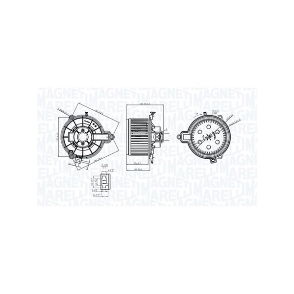 Kupéfläkt 12V Magneti marelli 069412733010 MAGNETI MARELLI