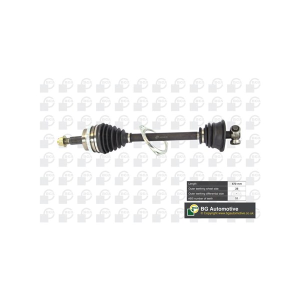 Drivaxel, framaxel vänster Bga DS9510LA BGA