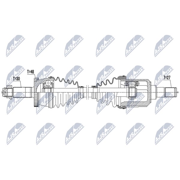 Drivaxel, framaxel vänster Nty NPW-KA-400 NTY