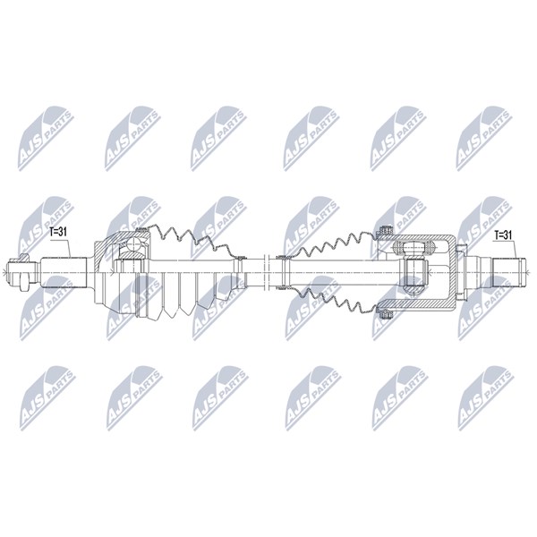 Drivaxel, framaxel vänster Nty NPW-LR-021 NTY