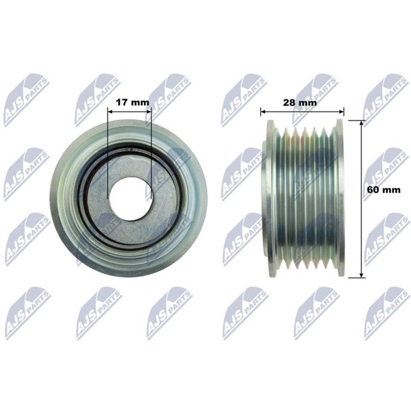 Styrrulle, drivrem Nty RNK-VW-043 NTY