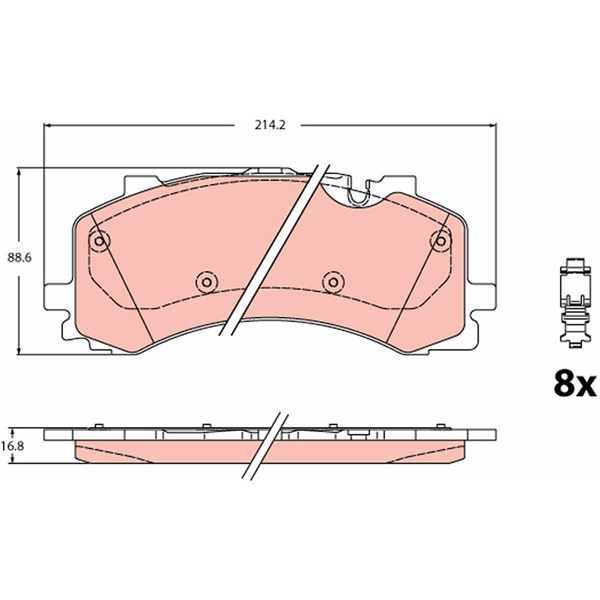Bromsbeläggsats, Framaxel Trw GDB2235 TRW