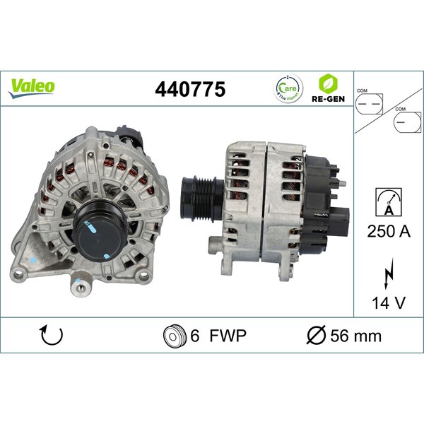 Generator 14V 250A Valeo 440775 VALEO