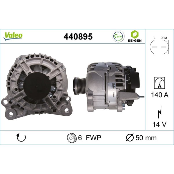 Generator 14V 140A Valeo 440895 VALEO