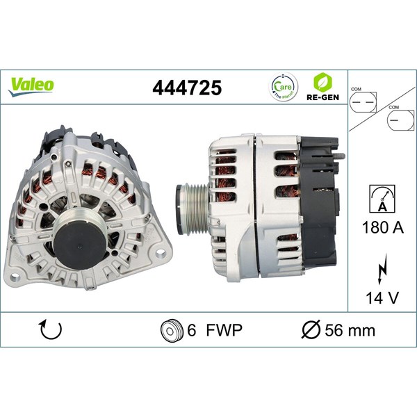 Generator 14V 180A Valeo 444725 VALEO