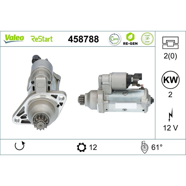Startmotor 12V Valeo 458788 VALEO