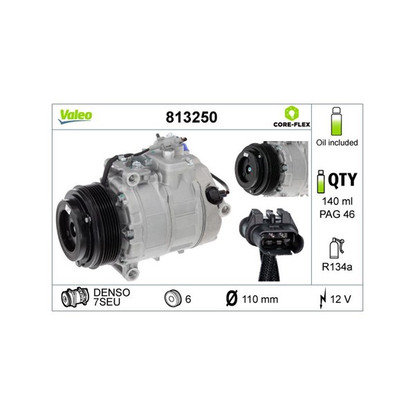 Kompressor, klimatanläggning 12V Valeo 813250 VALEO