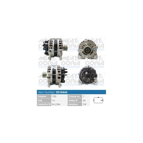 Generator 14V 150A Meat & doria 5510444 MEAT & DORIA
