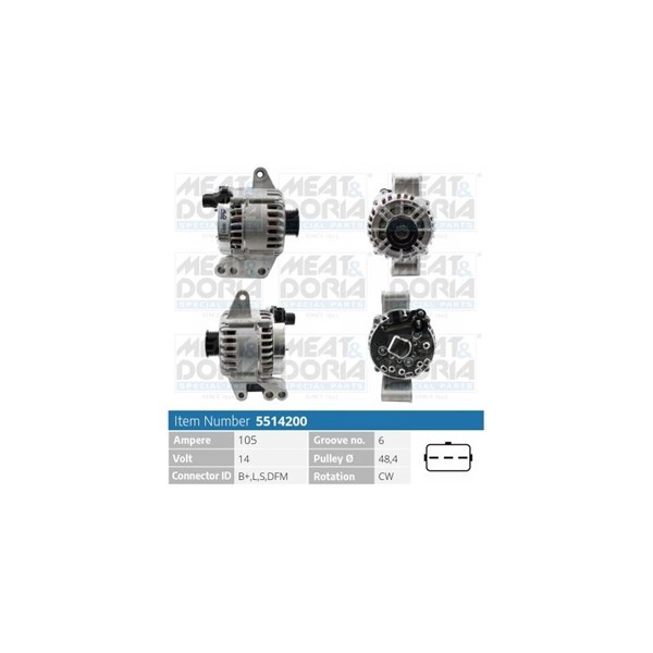 Generator 14V 105A Meat & doria 5514200 MEAT & DORIA