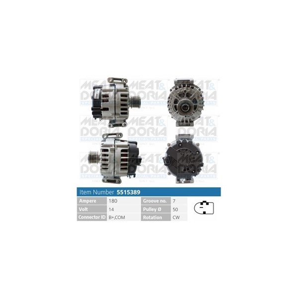 Generator 14V 180A Meat & doria 5515389 MEAT & DORIA Generator 14V 180A Meat & doria 5515389 MEAT & DORIA