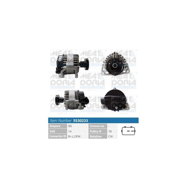 Generator 14V 90A Meat & doria 5530233 MEAT & DORIA