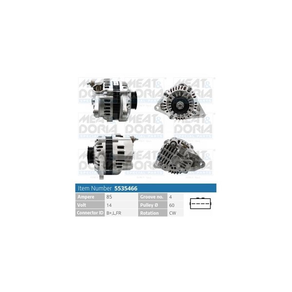 Generator 14V 85A Meat & doria 5535466 MEAT & DORIA