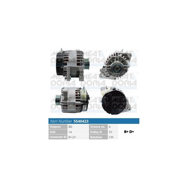 Generator 14V 80A Meat & doria 5540423 MEAT & DORIA
