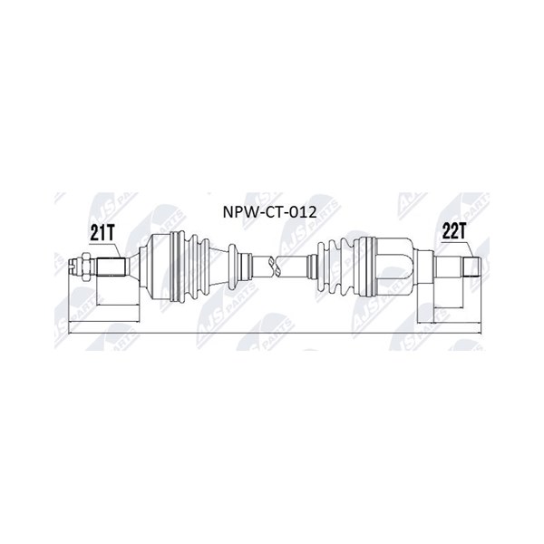 Drivaxel, Framaxel, framaxel vänster Nty NPW-CT-012 NTY