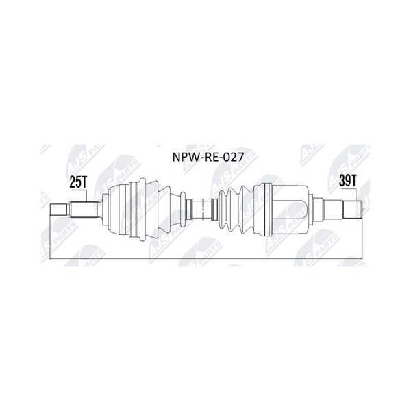 Drivaxel, Framaxel, framaxel vänster Nty NPW-RE-027 NTY