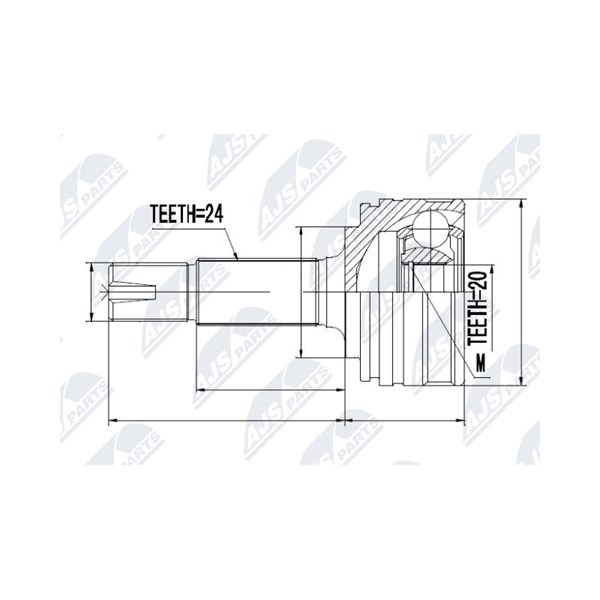 Drivknut, framaxel höger Nty NPZ-CT-012 NTY