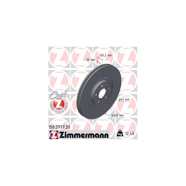 Bromsskiva Ventilerad, framaxel vänster Zimmermann 150.2977.20 ZIMMERMANN Bromsskiva Ventilerad, framaxel vänster Zimmermann 150.2977.20 ZIMMERMANN