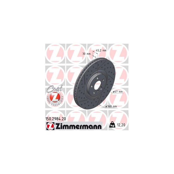 Bromsskiva Ventilerad, framaxel vänster Zimmermann 150.2984.20 ZIMMERMANN Bromsskiva Ventilerad, framaxel vänster Zimmermann 150.2984.20 ZIMMERMANN