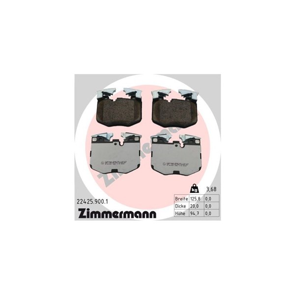 Bromsbeläggsats, Framaxel Zimmermann 22425.900.1 ZIMMERMANN