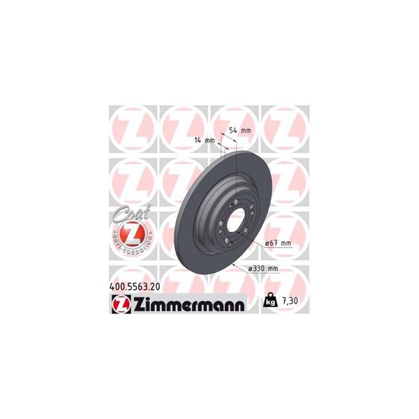 Bromsskiva Solid, Bakaxel Zimmermann 400.5563.20 ZIMMERMANN Bromsskiva Solid, Bakaxel Zimmermann 400.5563.20 ZIMMERMANN