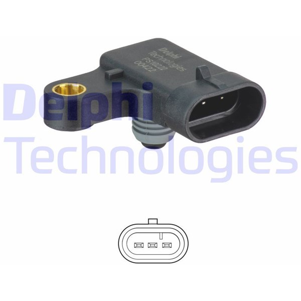 Sensor, insugstryck Delphi PS10222 DELPHI