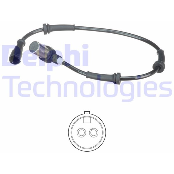 ABS-givare, Sensor, hjulvarvtal, Framaxel Delphi SS20503 DELPHI
