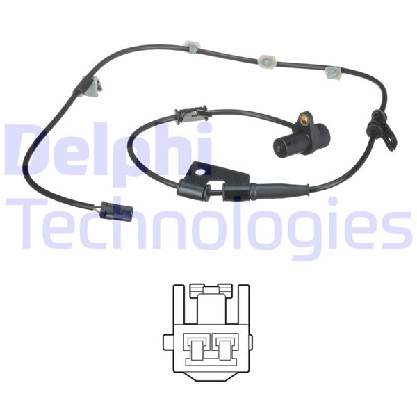 ABS-givare, Sensor, hjulvarvtal, Framaxel, Höger Delphi SS20525 DELPHI