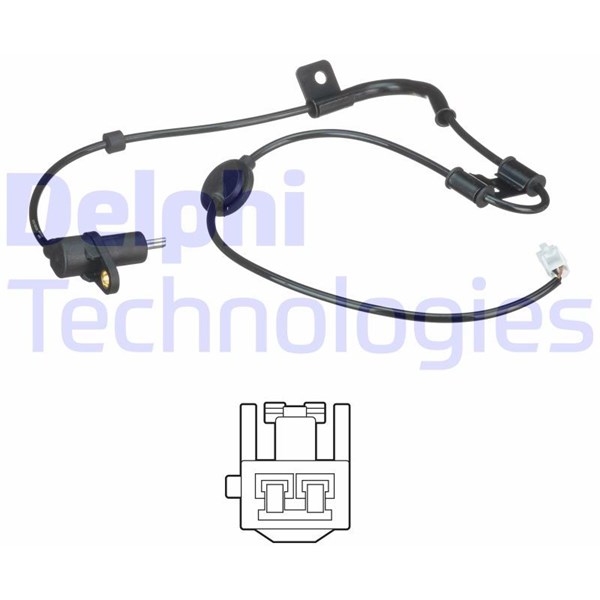 ABS-givare, Sensor, hjulvarvtal, Bakaxel, Vänster Delphi SS20526 DELPHI