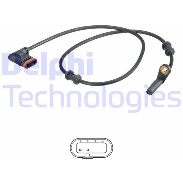 ABS-givare, Sensor, hjulvarvtal, Bakaxel, Vänster Delphi SS20550 DELPHI