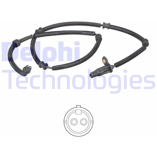ABS-givare, Sensor, hjulvarvtal, Bakaxel, Höger, Vänster DELPHI ABS-givare, Sensor, hjulvarvtal, Bakaxel, Höger, Vänster DELPHI