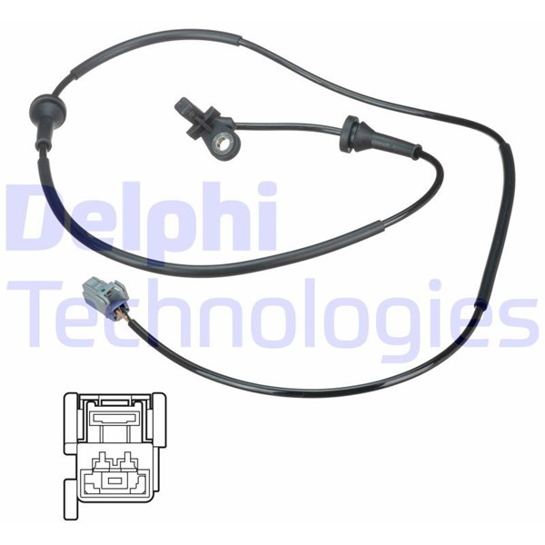ABS-givare, Sensor, hjulvarvtal, Bakaxel vänster Delphi SS20580 DELPHI