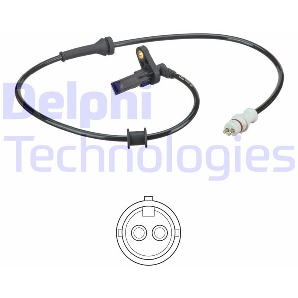 ABS-givare, Sensor, hjulvarvtal, Bakaxel höger Delphi SS20590 DELPHI