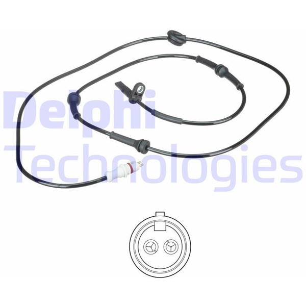 ABS-givare, Sensor, hjulvarvtal, Bakaxel, Bakaxel höger Delphi SS DELPHI