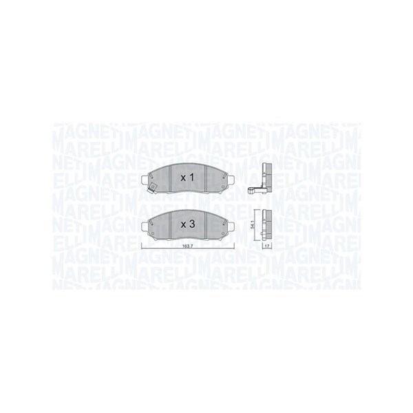 Bromsbeläggsats, Framaxel Magneti marelli 363916060982 MAGNETI MARELLI