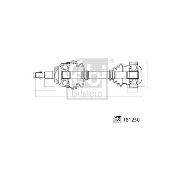 Drivaxel, framaxel vänster Febi bilstein 181250 FEBI BILSTEIN